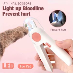Pet Nail Clipper with LED Light Trimmer Dog Cat Nail Toe Clippers Prevent Hurt Animals Pet Supplie