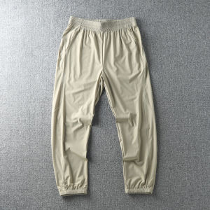 Quick Dry Breathable Lightweight Summer Mens Sports Casual Pants Long Trousers Cuffed Skin Pants Elastic Fashion City Style