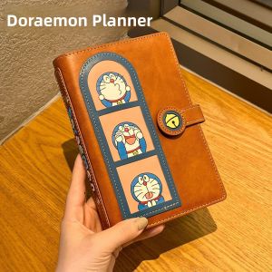 Doraemon Leather Notebook A6 Detachable Cute Dandelion Cat Diary Plan Book New Machine Cat Retro Cartoon Student Anime Book