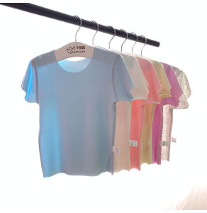 Summer Modal Childrens T-Shirt Thin Short Sleeve Seamless Newborn Baby Toddler Base Layer Top Lightweight Breathable Cotton