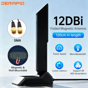 Triple Band WiFi 6E Antenna with RP-SMA Magnetic Base for AX210 AX200 PCI-E PC External Antenna Booster 2.4G 5G 6GHz 1.2 Meter