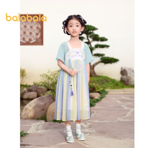 Balabala váy cho bé gái phong cách mới cho 2024 có tính năng truyền thống thêu Trung Quốc Hanfu-Thiết kế truyền cảm hứng kết hợp các yếu tố hiện đại và truyền thống