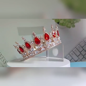 Crystal Round Crown Tiara Bridal Rhinestone King Crown Hair Jewelry Women Queen Party Pageant Crown For Wedding Party Birthday Events Prom Sagala Gift