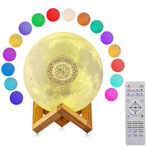 Loa Bluetooth Hồi Giáo Quran Azan Tích Hợp Đèn Ngủ LED Hộp Âm Thanh Không Dây Di Động Đồng Hồ Quran Đèn Ngủ Thiêng Liêng Dành Cho Tháng Ramadan