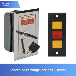 Universal Electric Roll-up Door Switch Box Garage Overhead Door Roller Shutter Switch Manual Control Button Lock Cylinder