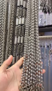 Rantai Dompet Pria Bahan Stainless Baja Putih Anti Karat Tahan Seumur Hidup/Gantungan Celana Pria