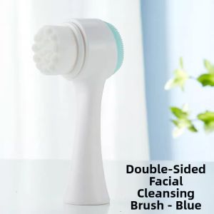 Soft Bristle Double-sided Facial Cleansing Brush Manual Pore and Blackhead Cleaner