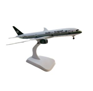 8 inches Saudia Airlines B787 Diecast Airplane with Landing Gears and Stand for Dispaly Aircraft Collectibles