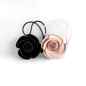 5 Colors Handmade PU Leather Camellia Flower Keychain/Bag Charm-Summer Beach Vibe/Gift-Car/Bag Accessory/Decor-Keychain For Her