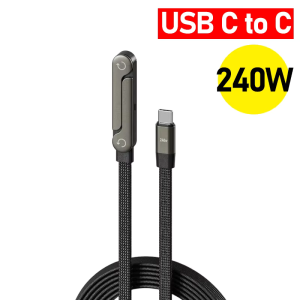 240W PD Fast Charging USB to Type C Cable Foldable Phone Stand Braided Charger Cord For iPhone 17 16 15 Mobile Game Holder Cable