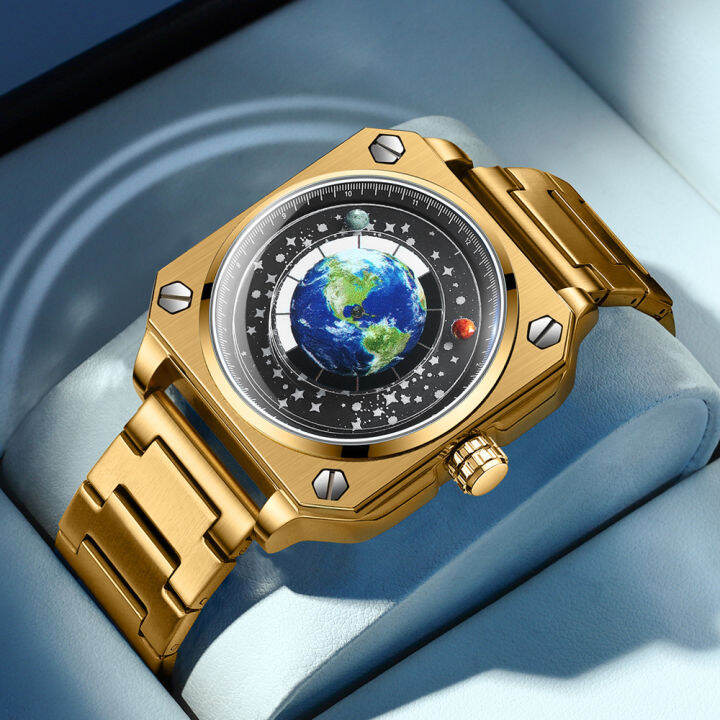 Binbond Earth Watch For Men Waterproof Original Unique Design Planet