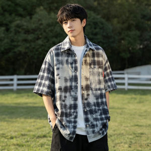 ZUOFEILI | Cool Short Sleeve Check Shirt