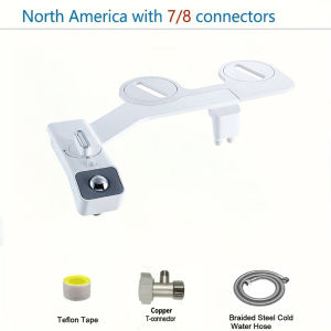 Dual Nozzle Bidet Toilet Seat Attachment - Non-Electric Easy Install Adjustable Pressure for Feminine & Rear Wash