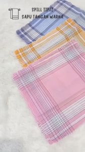 [ISI 12] Sapu Tangan Shanghai Warna Muda 28x28 cm Bahan Katun Dewasa Halus
