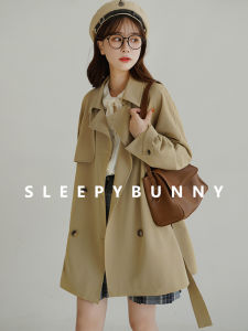 Elegant Slim British Style Casual Long Jacket for Petite Women Spring