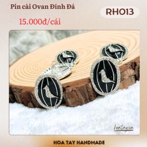 Pin Cài Ovan Đính Hạt RH013 – Tinh Tế & Sang Trọng