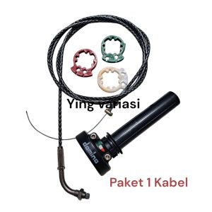 Paket Hemat Paket lengkap selongsong gas spontan plus 1 kabel 2 kabel hitam karbon + saklar universal barang sesuai difoto