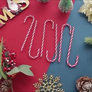 【lower Price】10-50Pcs Christmas Candy Canes Acrylic Crutches for Xmas Tree Hanging Pendant New Year Party Kids Toy Gifts Christmas Home Decoration