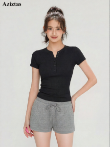 aziztas | Henri Neck Slim Fit Breathing Fitness Shirt