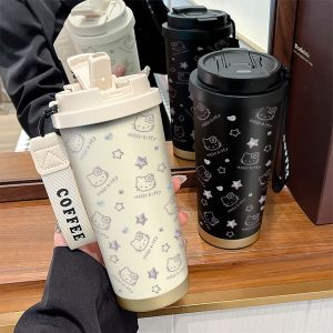 Cốc Cà Phê Cách Nhiệt Hellokitty Dễ Thương Có Thìa Cốc Đựng Đồ Ăn Di Động Cho Nữ Thiết Kế Sao Băng Thanh Lịch Cốc Đựng Thức Uống Cách Nhiệt