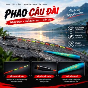 Phao cảm ứng THẦN ƯNG-LB12001 Đèn OLED đổi màu tự động dễ quan sát phao ăn chì 14g