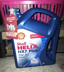 Oli Mesin Mobil Shell Helix Hx7 Plus 5w-40 {4L}100% Original Tembus Bercode
