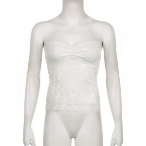 Áo Corset Nữ Không Dây Kiểu Bandage Ren Không Tay Phong Cách Vintage Y2K Gợi Cảm Dự Tiệc Dạo Phố Chất Liệu Cotton Polyester