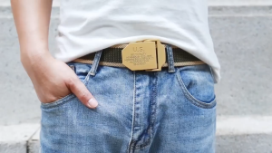 Dây thắt lưng nam thời trang dây kết mặt sắt US