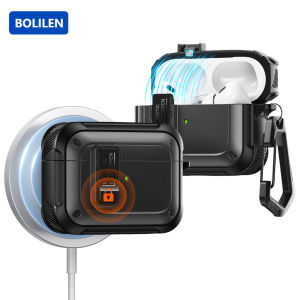 Secure Lock Case Cover Compatible for AirPods 4 ANC and AirPods Pro 2 Series (USB-C) Double Protection Shockproof Hard Soft Cover for AirPods 3 Casing Wireless charging