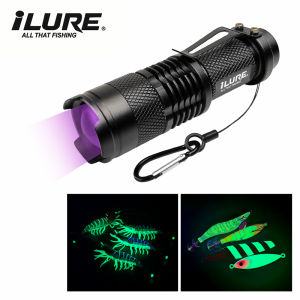 New Mini UV Purple Flashlight 395nm Fishing Lure Squid Jig Hook Supplement Light Fluorescent Detection Lamp Fishing Equipment