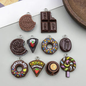 5pcs/10pcs Resin Brown Chocolate Coffee Beans Pendant Jewelry Making DIY Keychain Earrings Charms for Jewelry Bracelets Necklace