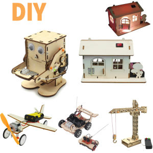 Wooden Robot Eating Coin STEM Electric DIY Educational Teaching Kit Experiment Assembled Education Learning Supplies