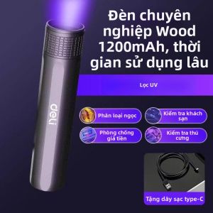 deli | Bút Kiểm Tra Tia UV Phát Sáng Chống Gian Lận Tiền Mạo