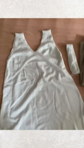【READYSTOCK】Minimalist sleeveless knit dress with matching scarf tie 现货针织长裙 极简风连衣裙 纯色长裙 V领连衣裙 宽松长裙女