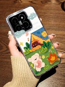 Doodle Camping Little Dog Phone Case for Xiaomi 17Promax Soft Cute Creative TPU Protective Cover Female Male Version Available