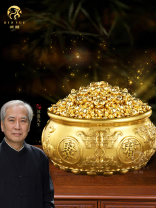 BINYUE | Prosperity Attracting Solid Brass Desktop Ornament for Office