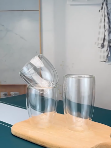 Double layer insulated glass Double wall cup Heat resistant Coffee Glass cup Gelas Mug Cawan 硼硅玻璃双层杯