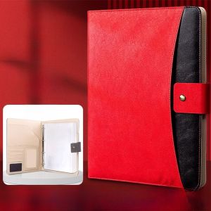 A4 Leather Binding Multi-Functional Folder Office Supplies Page Divider Business Negotiation Contract File Folder Writing Board Clip