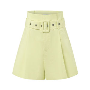 High Waist Simple and Atmospheric Fluorescent Green Women Shorts
