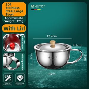 HUYO | Oatmeal Mug with Measurement Stainless Steel Cup