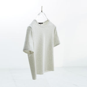 Áo Thun Nữ Tay Ngắn Màu Trơn Cơ Bản Ôm Vừa Vặn Co Giãn Mùa Hè 2024 Áo Thun Cotton Pha Trộn Polyester Cổ Tròn Dài Ngắn