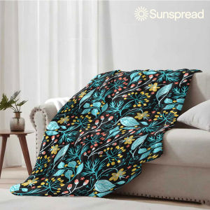 Beast Kingdom | Dark Floral Berry Soft Warm Flannel Blanket Lightweight Cozy Christmas Halloween Home Decor Room