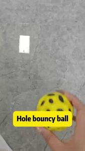 High Resilience Hole Ball Rubber Bouncy Balls for Kids Sensory Anti-fall Moon Shape Jump Ball