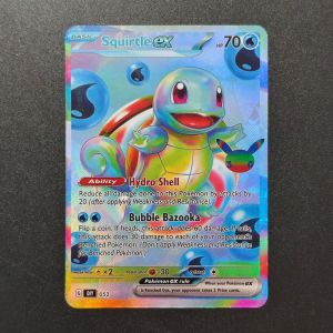Keeppley | Homemade English Pokmon Opalescent Effect Style Squirtle Blastoise Wartortle Charizard Venusaur Bulbasaur Game Card Toy