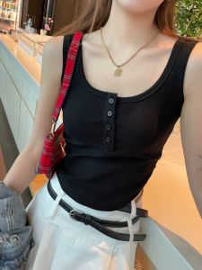 เสื้อกั๊กสีชมพู ทรงเข้ารูป สำหรับผู้หญิง ฤดูร้อน 2025 ใหม่ พร้อมแผ่นเสริมหน้าอก สวยงาม เสื้อชั้นใน ดีไซน์ U ด้านหลัง ใส่ได้ทั้งในและนอก