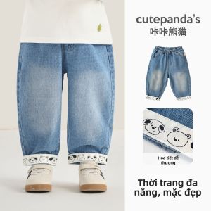 CUTEPANDAS | Quần Jeans Trẻ Em Hình Hoạt Hình Đơn Giản Mùa Xuân