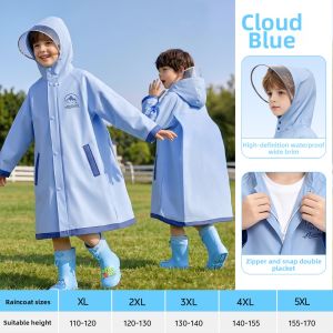 INTEKIDS | Rainproof Long Children Raincoat for School with Open Backpack Space