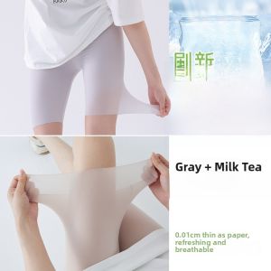 Miiow | Ultra-Thin Ice-Silk Shark Pants Womens Summer Yoga Shorts Breathable Sports Cycling Bottoms Casual Five-Quarter Length Trousers