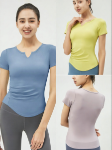 Barefeel Fitted V-neck Sport Tshirt with Built-in Bra