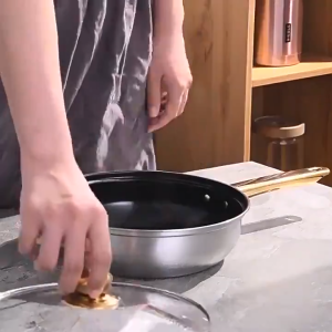 12 PCS Stainless Steel Golden Non-sticks Casserole Soup Set Kitchenware